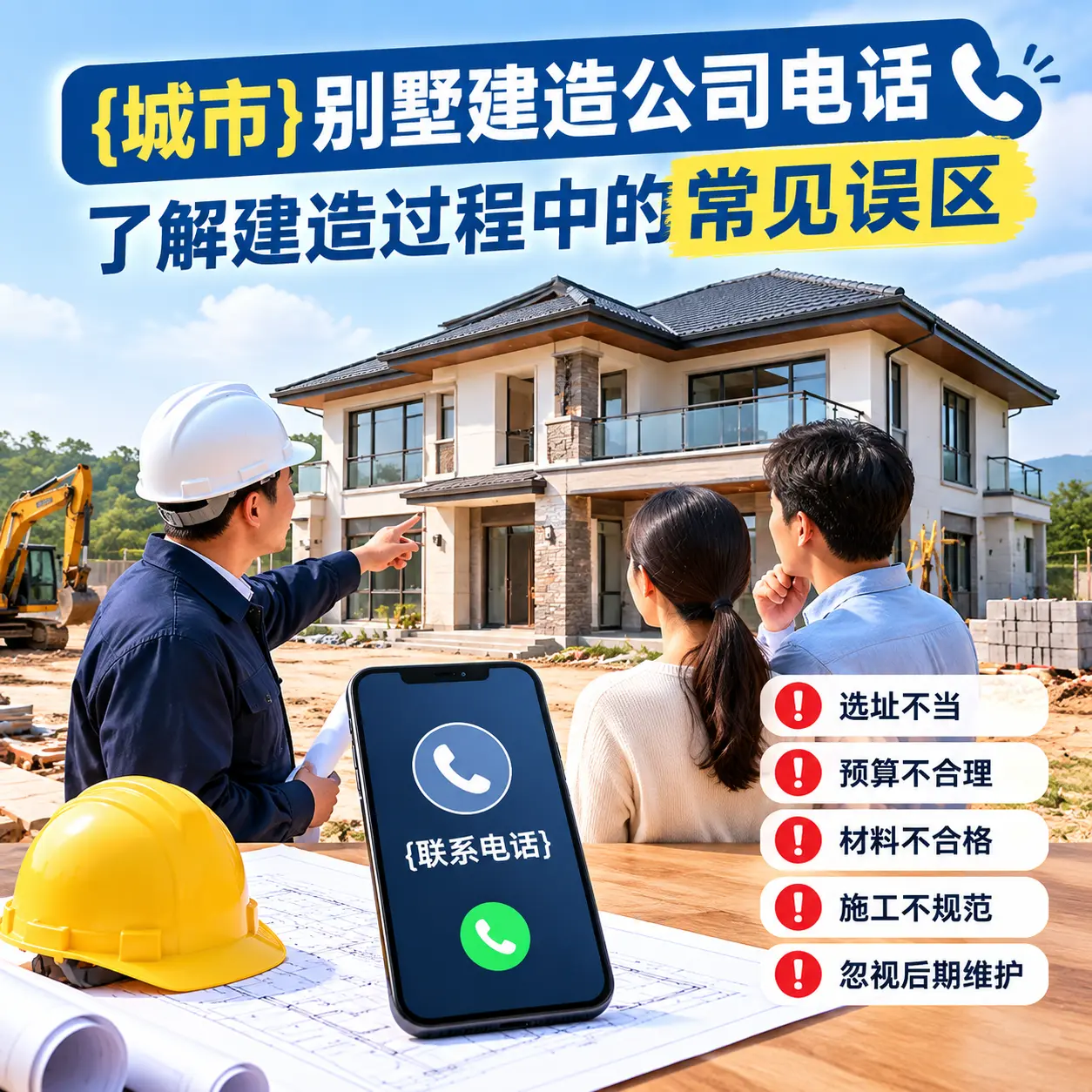 普定别墅建造公司电话,了解建造过程中的常见误区