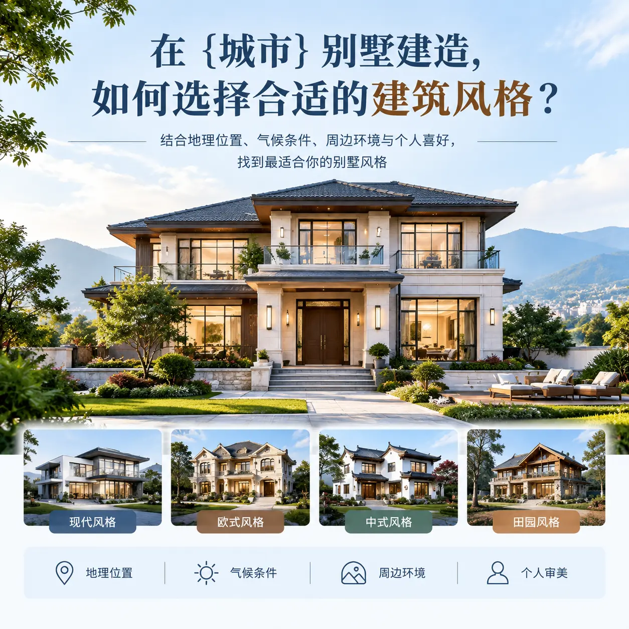 在 普定 别墅建造,如何选择合适的建筑风格?